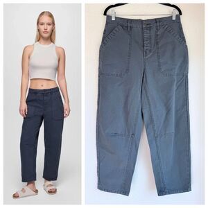 NEW prAna Women's Melrose Barrel Leg Cotton Canvas Pants in Stormy Night Blue 6